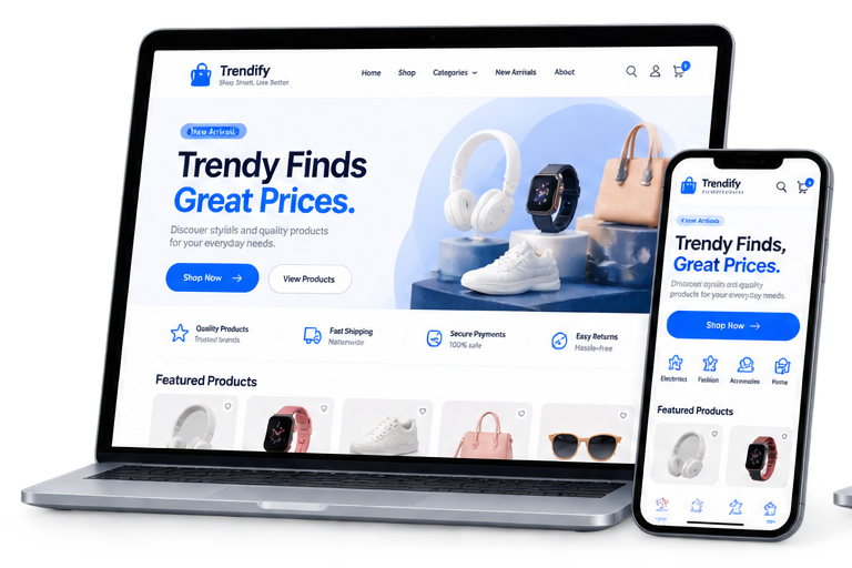 Modern e-commerce responsive website example